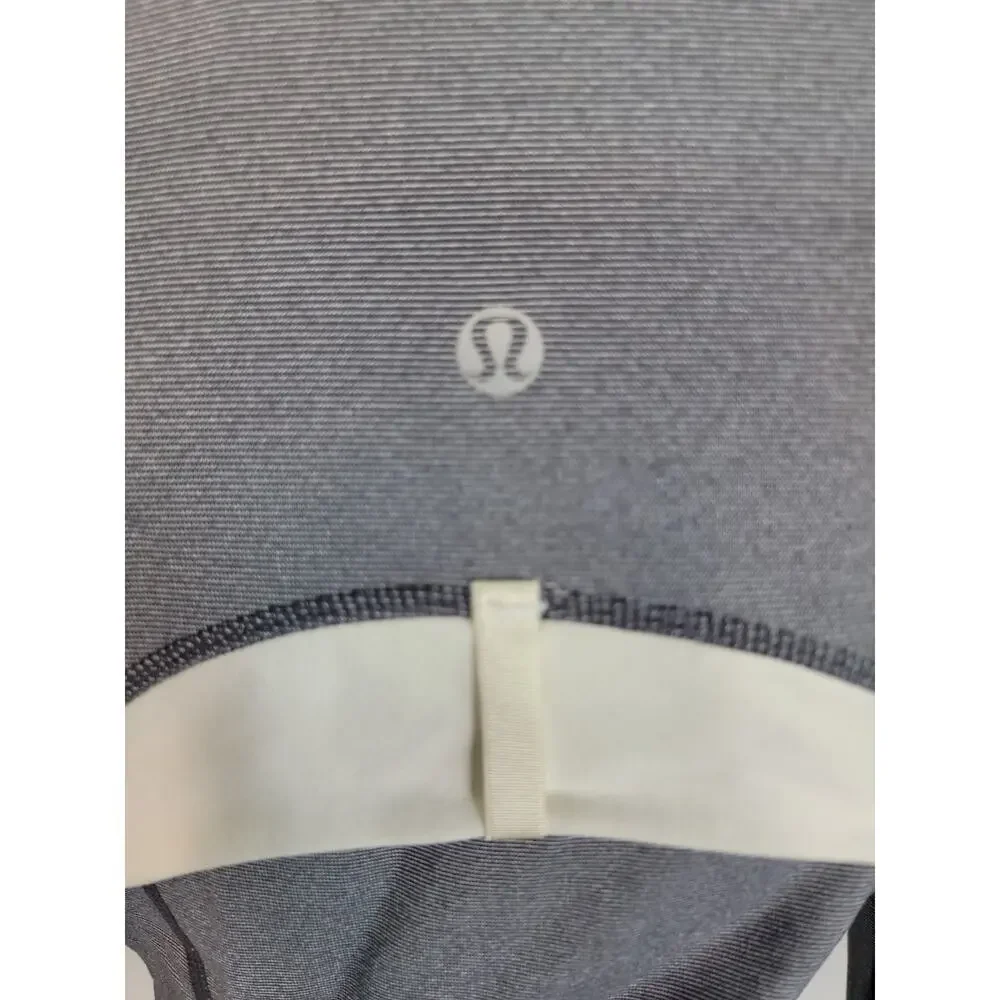 Lululemon Define Jacket Womens 6 Zip Up Thumbholes Mini Stripes Gray Herringbone